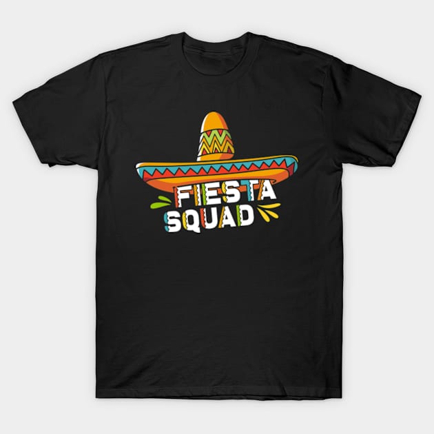 Cinco de Mayo Fiesta Squad Sombrero T-Shirt by Teesparo